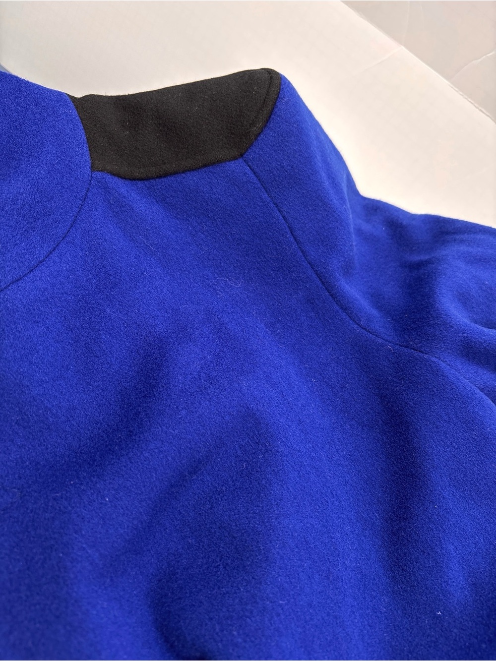 Vintage Holt Renfrew Cobalt Royal Blue Virgin Wool Long Trench Coat Jacket M/L - Picture 4 of 6